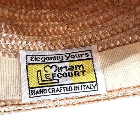 Miriam Lefcourt Designer Summer Straw Hat Made in Italy - Picture 6 of 6